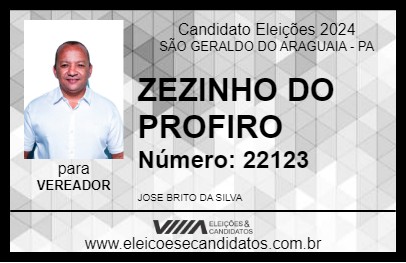 Candidato ZEZINHO DO PROFIRO 2024 - SÃO GERALDO DO ARAGUAIA - Eleições