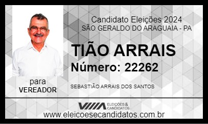 Candidato TIÃO ARRAIS 2024 - SÃO GERALDO DO ARAGUAIA - Eleições