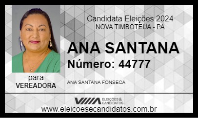 Candidato ANA SANTANA 2024 - NOVA TIMBOTEUA - Eleições