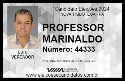 Candidato PROFESSOR MARINALDO 2024 - NOVA TIMBOTEUA - Eleições