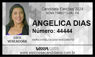 Candidato ANGELICA DIAS 2024 - NOVA TIMBOTEUA - Eleições