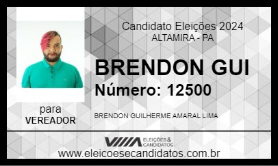 Candidato BRENDON GUI 2024 - ALTAMIRA - Eleições