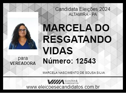 Candidato MARCELA DO RESGATANDO VIDAS 2024 - ALTAMIRA - Eleições