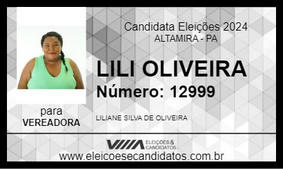 Candidato LILI OLIVEIRA 2024 - ALTAMIRA - Eleições