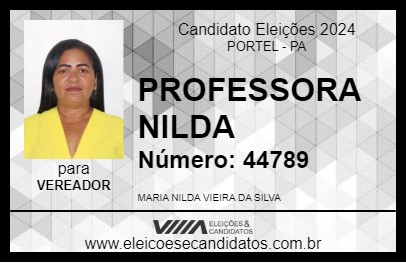 Candidato PROFESSORA NILDA 2024 - PORTEL - Eleições