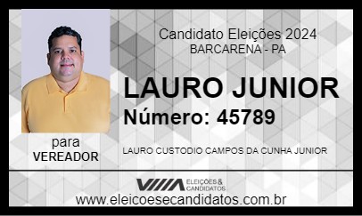 Candidato LAURO JUNIOR 2024 - BARCARENA - Eleições