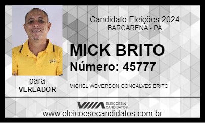 Candidato MICK BRITO 2024 - BARCARENA - Eleições