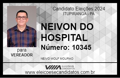 Candidato NEIVON DO HOSPITAL 2024 - ITUPIRANGA - Eleições