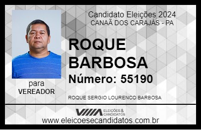 Candidato ROQUE BARBOSA 2024 - CANAÃ DOS CARAJÁS - Eleições