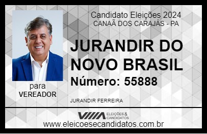 Candidato JURANDIR DO NOVO BRASIL 2024 - CANAÃ DOS CARAJÁS - Eleições