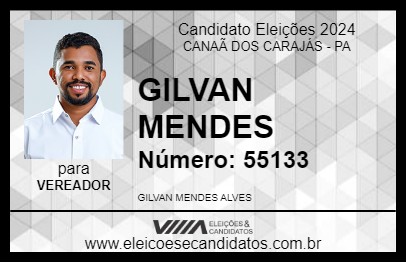 Candidato GILVAN MENDES 2024 - CANAÃ DOS CARAJÁS - Eleições