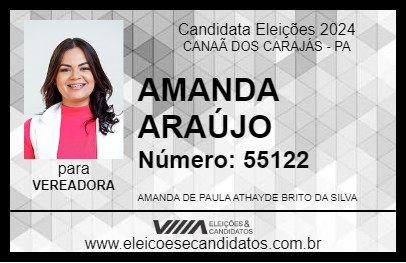 Candidato AMANDA ARAÚJO 2024 - CANAÃ DOS CARAJÁS - Eleições