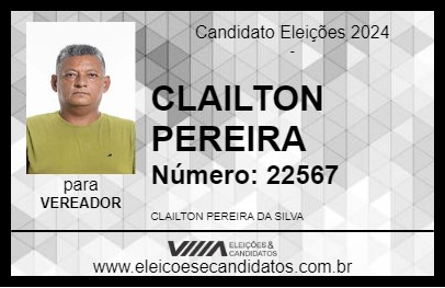 Candidato CLAILTON PEREIRA 2024 - XINGUARA - Eleições