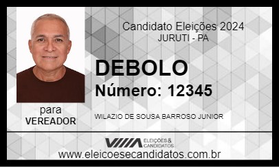 Candidato DEBOLO 2024 - JURUTI - Eleições