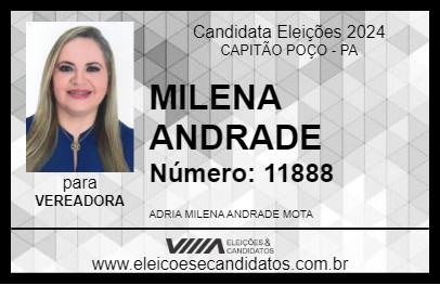 Candidato MILENA ANDRADE 2024 - CAPITÃO POÇO - Eleições