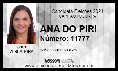 Candidato ANA DO PIRI 2024 - CAPITÃO POÇO - Eleições