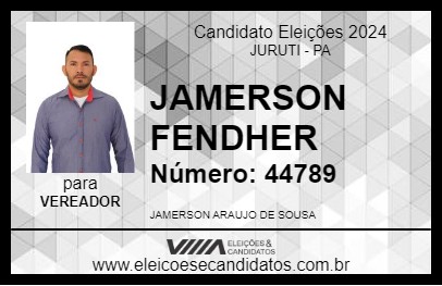 Candidato JAMERSON FENDHER 2024 - JURUTI - Eleições