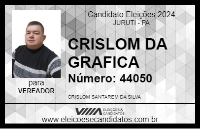 Candidato CRISLOM DA GRAFICA 2024 - JURUTI - Eleições