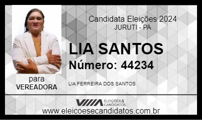 Candidato LIA SANTOS 2024 - JURUTI - Eleições