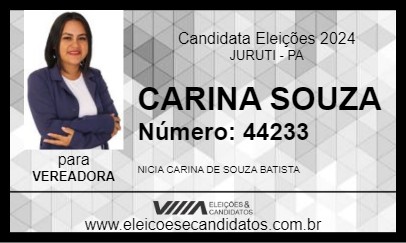 Candidato CARINA SOUZA 2024 - JURUTI - Eleições