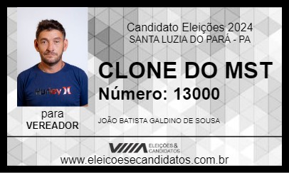 Candidato CLONE DO MST 2024 - SANTA LUZIA DO PARÁ - Eleições