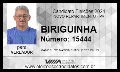 Candidato BIRIGUINHA 2024 - NOVO REPARTIMENTO - Eleições