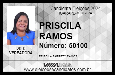 Candidato PRISCILA RAMOS 2024 - IGARAPÉ-MIRI - Eleições