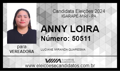 Candidato ANNY LOIRA 2024 - IGARAPÉ-MIRI - Eleições