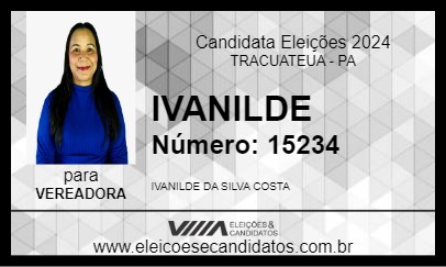 Candidato IVANILDE 2024 - TRACUATEUA - Eleições