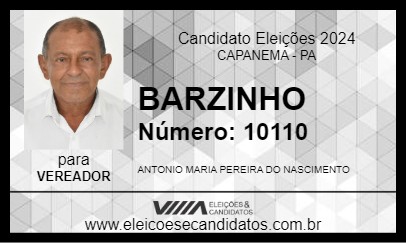 Candidato BARZINHO 2024 - CAPANEMA - Eleições