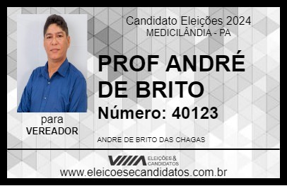 Candidato PROF ANDRÉ DE BRITO 2024 - MEDICILÂNDIA - Eleições