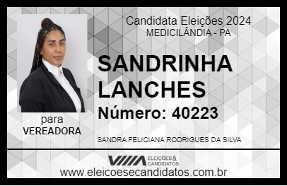 Candidato SANDRINHA LANCHES 2024 - MEDICILÂNDIA - Eleições