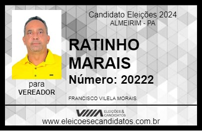 Candidato RATINHO MORAIS 2024 - ALMEIRIM - Eleições