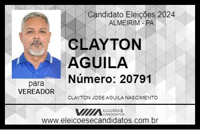 Candidato CLAYTON AGUILA 2024 - ALMEIRIM - Eleições