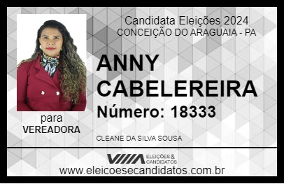 Candidato ANNY CABELEREIRA 2024 - CONCEIÇÃO DO ARAGUAIA - Eleições