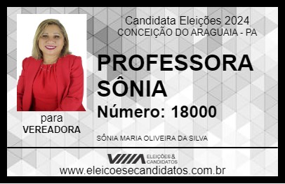 Candidato PROFESSORA SÔNIA 2024 - CONCEIÇÃO DO ARAGUAIA - Eleições