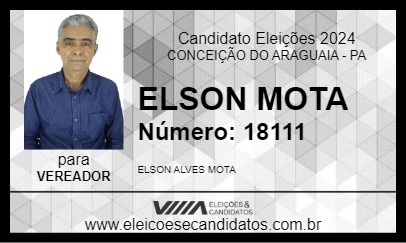 Candidato ELSON MOTA 2024 - CONCEIÇÃO DO ARAGUAIA - Eleições