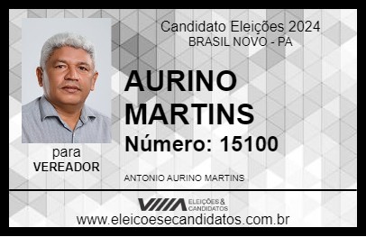 Candidato AURINO MARTINS 2024 - BRASIL NOVO - Eleições