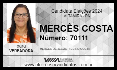 Candidato MERCÊS COSTA 2024 - ALTAMIRA - Eleições