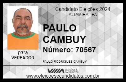 Candidato PAULO CAMBUY 2024 - ALTAMIRA - Eleições