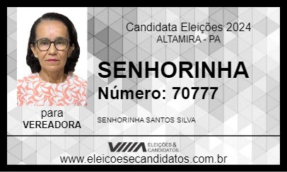 Candidato SENHORINHA 2024 - ALTAMIRA - Eleições