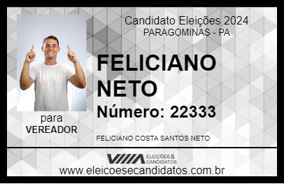 Candidato FELICIANO NETO 2024 - PARAGOMINAS - Eleições