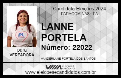 Candidato LANNE PORTELA 2024 - PARAGOMINAS - Eleições