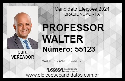 Candidato PROFESSOR WALTER 2024 - BRASIL NOVO - Eleições