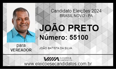 Candidato JOÃO PRETO 2024 - BRASIL NOVO - Eleições