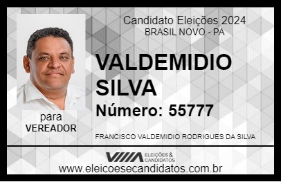 Candidato VALDEMIDIO SILVA 2024 - BRASIL NOVO - Eleições