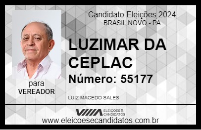 Candidato LUZIMAR DO ESPORTE 2024 - BRASIL NOVO - Eleições