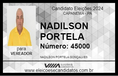 Candidato NADILSON PORTELA 2024 - CAPANEMA - Eleições