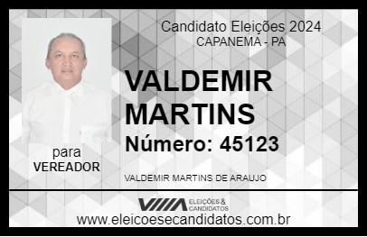 Candidato VALDEMIR MARTINS 2024 - CAPANEMA - Eleições