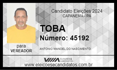 Candidato TOBA 2024 - CAPANEMA - Eleições